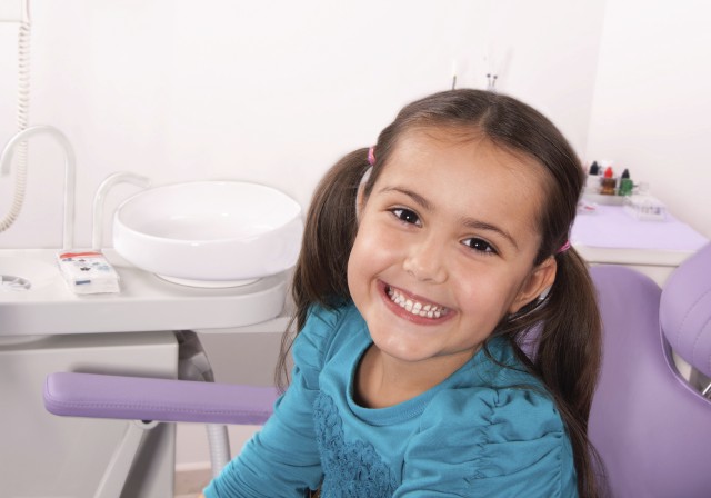 Little girl at the dentist Little girl at the dentist